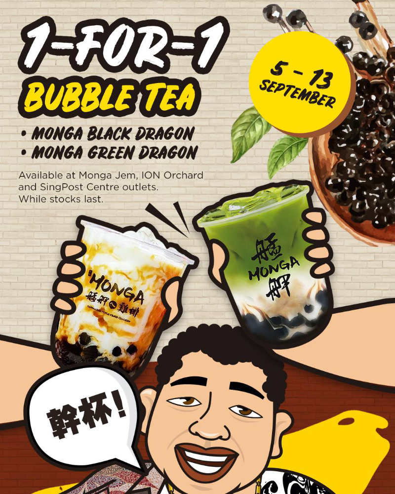 1 for 1 monga bubble tea