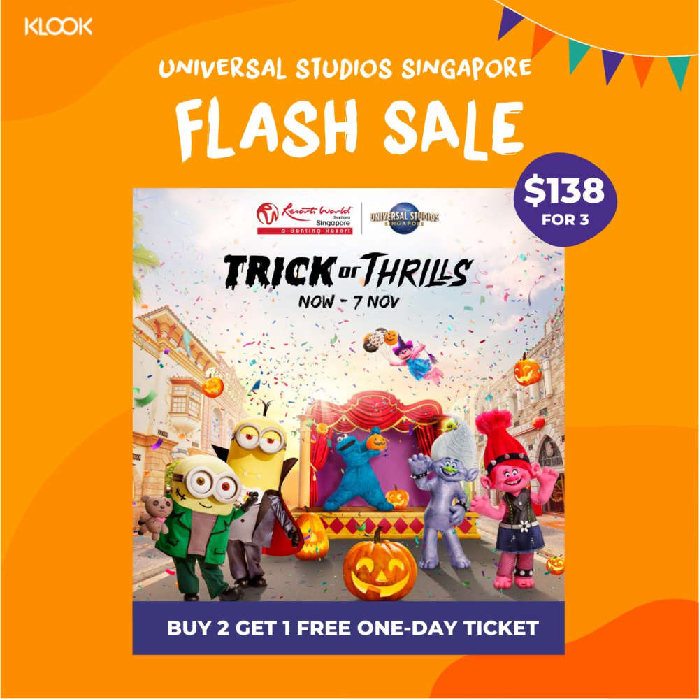 Klook Deal - Buy 2 Get 1 Free Universal Studios Singapore 1-Day Tickets