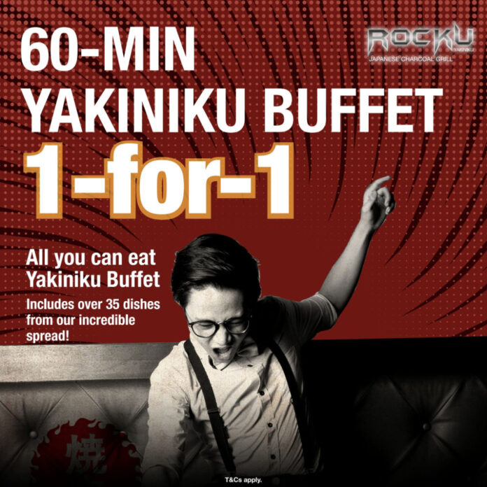 ROCKU Yakiniku singapore 1 for 1 buffet April 2024