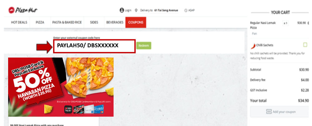 pizza hut promotion dbs