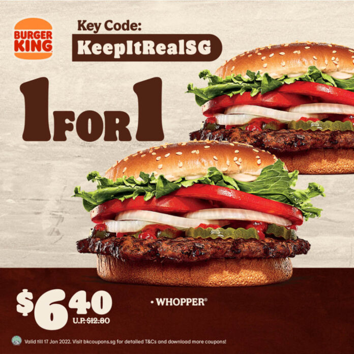 burger king promotion 1 for 1