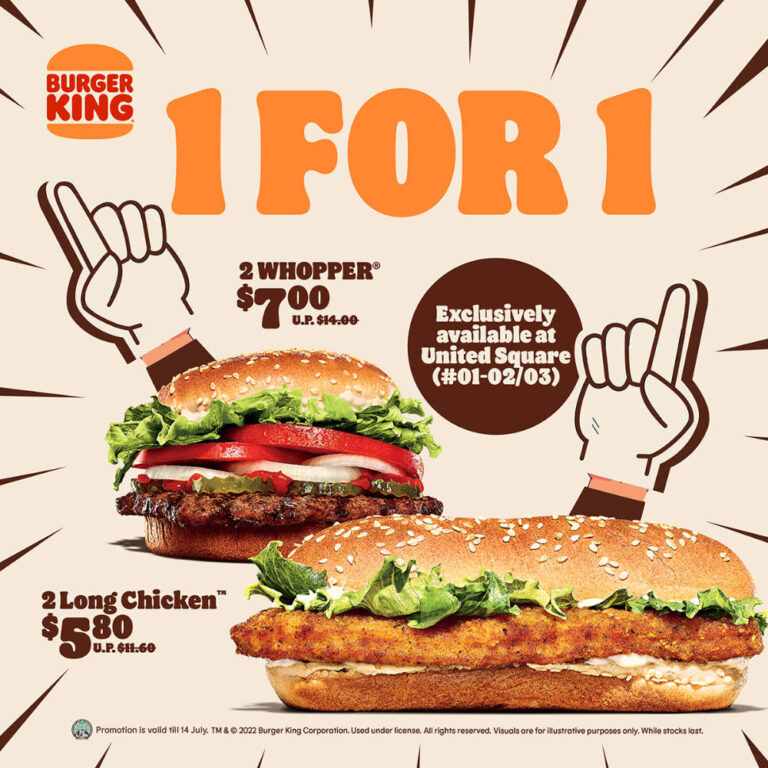 Burger King 1 For 1 Whopper/Long Chicken Deal Till 14 Jul 22