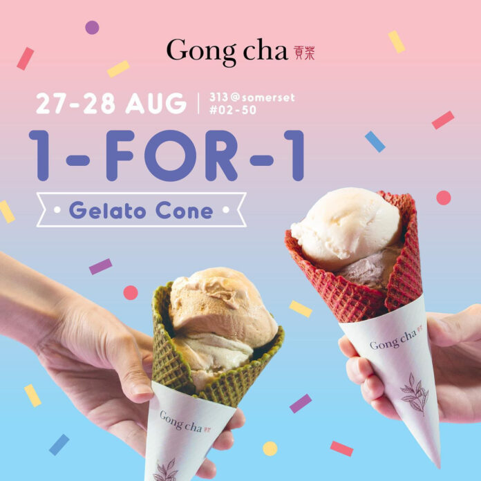 gong cha singapore 1 for 1 gelato cone