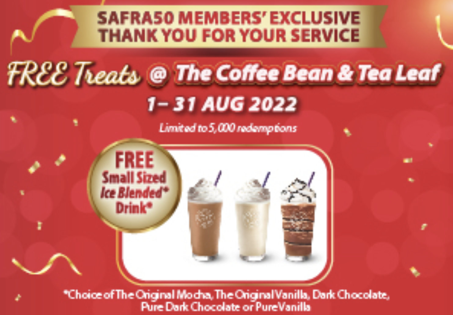 The Coffee Bean & Tea Leaf Singapore Free Drink 1 - 31 August 2022