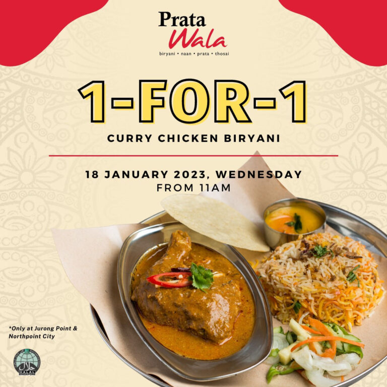 Prata Wala 1 For 1 Curry Chicken Biryani Promotion At Selected Outlets on 18 Jan 23