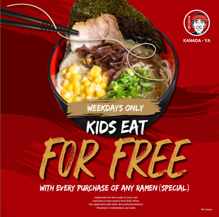 Kanada Ya Singapore Kids Dine Free Promotion