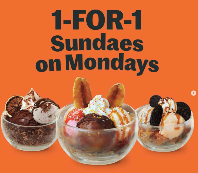 udders ice cream monday 1 for 1 promotion